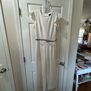 Chic White Jumpsuit with Belt